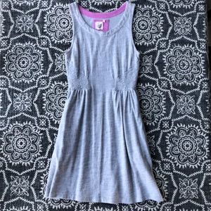 Anthropologie Lilka gray smocked dress
